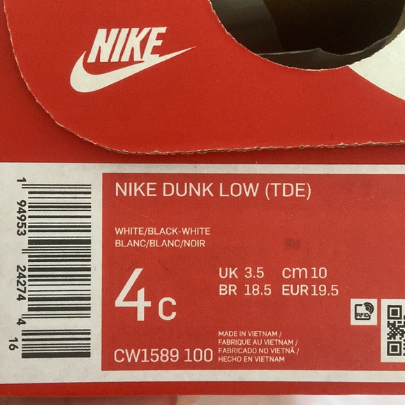 *SOLD* Nike Dunk Low TD - Picture 4 of 4
